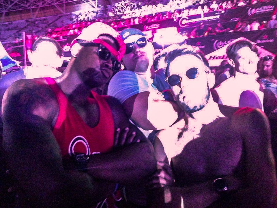 Braxton, Dave, and I showing off our big muscles at Ultra!