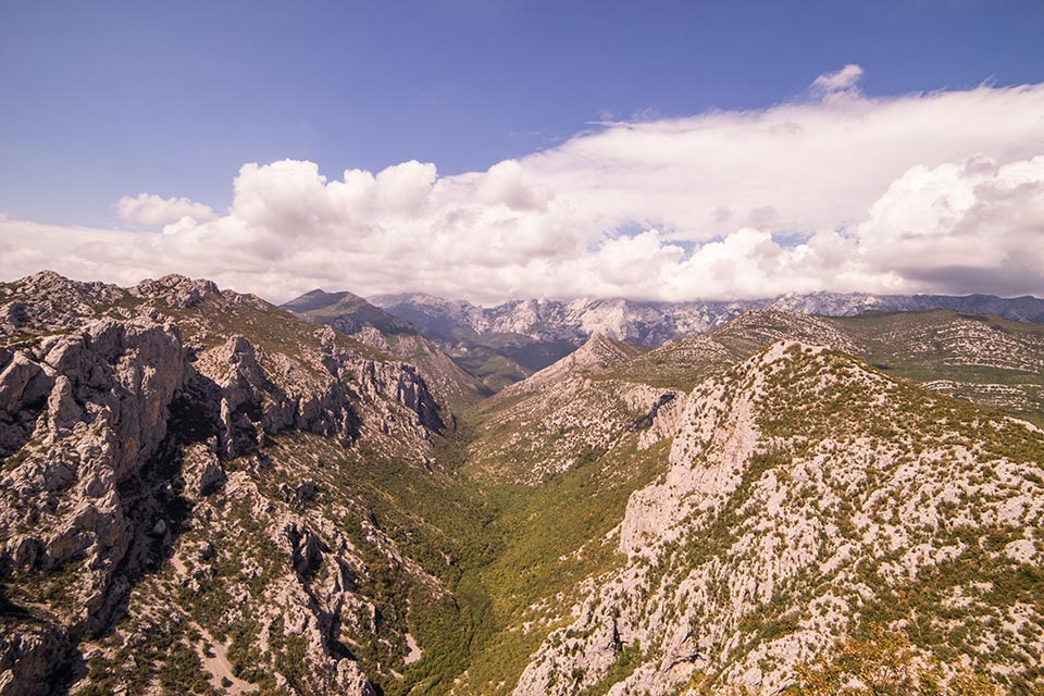 Looking out over the Velebit Mountain range.