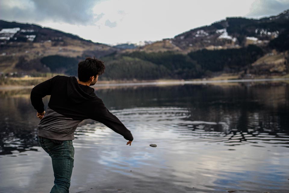 Glass lakes make for the best rock skipping!
