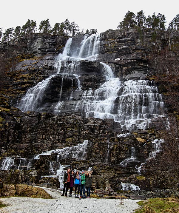 The Tvindefossen Waterfall - Photo Cred: <a href='https://www.instagram.com/eatcreatetravel/' target='_blank'>Kristin Gerhart</a>