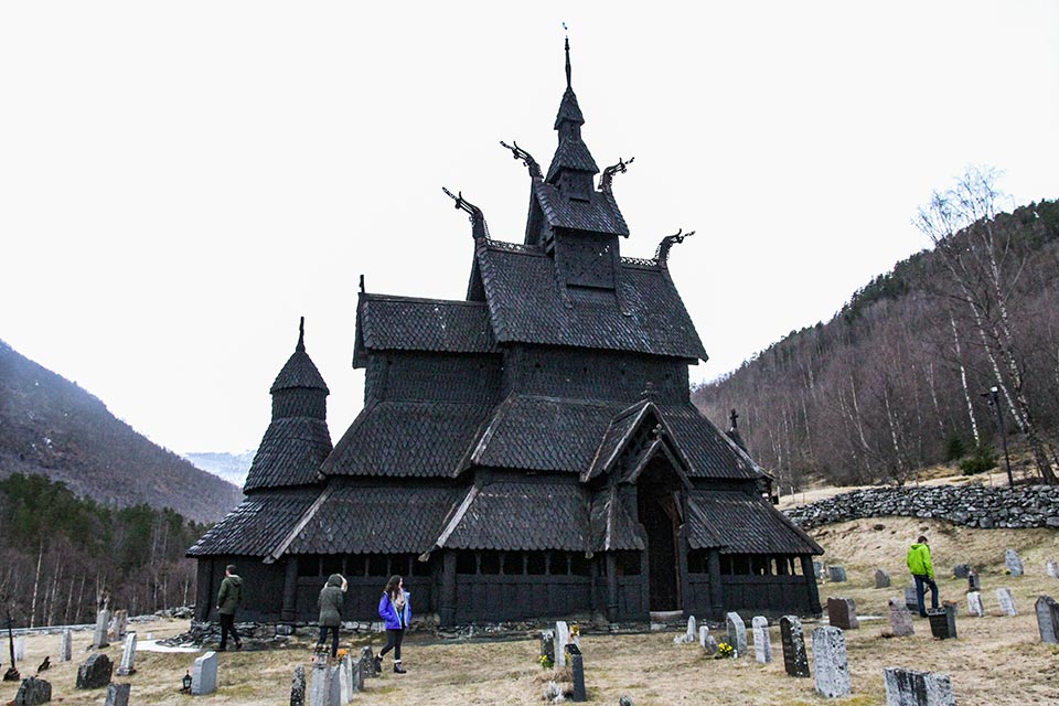 The beautiful Borgund stave church. Constructed between between 1180 and 1250 AD - Photo Cred: <a href='https://www.instagram.com/eatcreatetravel/' target='_blank'>Kristin Gerhart</a>