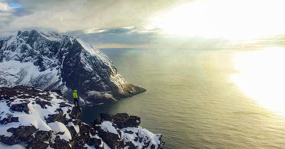 Beautiful views from the top! This is a still from Raphael's epic <a href='https://vimeo.com/164879608' title='Norway - Into the Actic' target='_blank'>video</a>