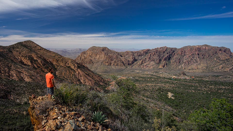 Overlooking the Chisos Basin in Big Bend National Park in Southwest Texas