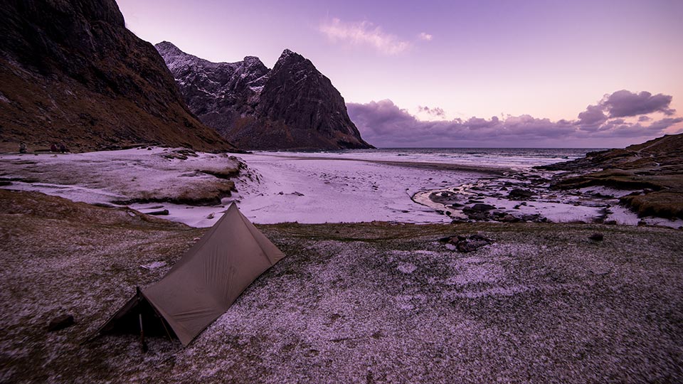 Encapsulated in mountains, Kvalvika makes for the perfect secluded beach to set up camp!