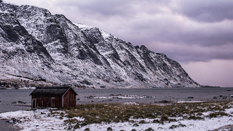 A lonely shed in Skjelfjord. This photo bears much more significance than it may let on. After the rain forced me to stay inside for over 24 hours, I was finally able to escape. This was the first photo I took while on my hike.